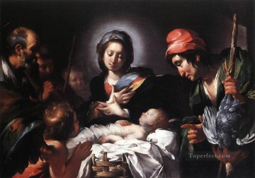 barroco Painting - Adoración De Los Pastores Barroco Italiano Bernardo Strozzi